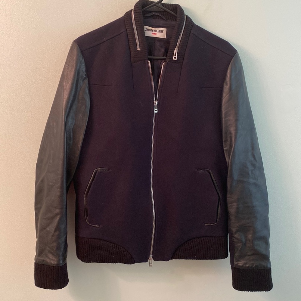 Zadig& Voltaire Kaddish Teddy  wool bomber jacket